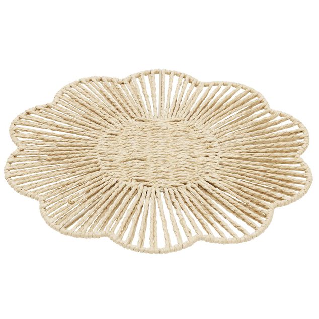 Set de table papier tress&eacute; forme fleur &Oslash;38cm