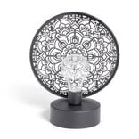 Lanterne LED rosace m&eacute;tal noir 18x10xH21,5cm