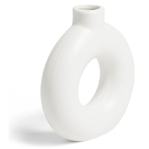 Vase c&eacute;ramique blanc H15cm