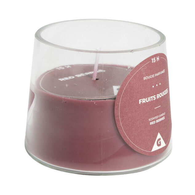 Bougie dans verre senteur fruits rouges Ø9xH7.5cm