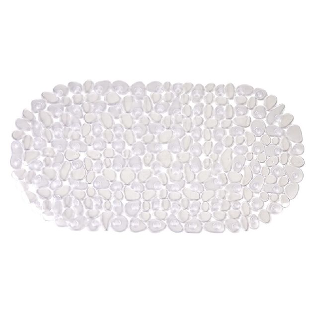 Fond de baignoire antid&eacute;rapant design galet pvc blanc