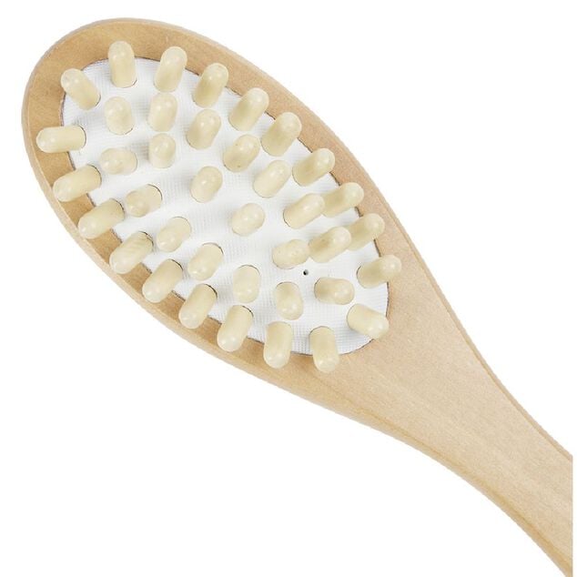 Brosse pour le corps double face bois et laine