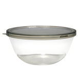 Saladier en verre 4L avec couvercle en plastique
