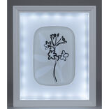 Cadre LED d&eacute;co fleur croquis noir 20xH25cm (2 mod&egrave;les)