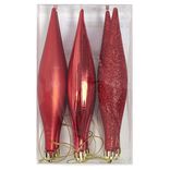 D&eacute;coration de No&euml;l stalactite rouge &agrave; suspendre x6