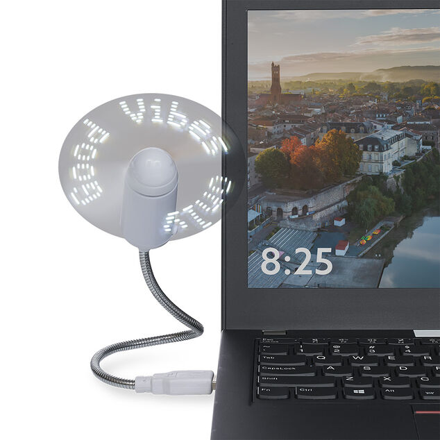 Ventilateur USB avec message LED