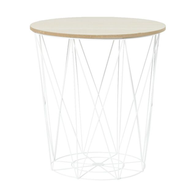 Bout de canapé blanc Gaëlle plateau amovible