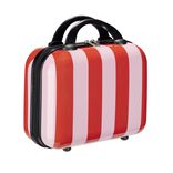 Vanity 10L bayad&egrave;re rayures rouges et roses 31x16xH23,5cm
