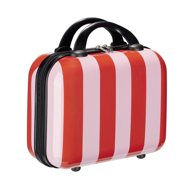 Vanity 10L bayad&egrave;re rayures rouges et roses 31x16xH23,5cm