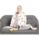 Plaid 130x160cm avec 1 paire de chaussettes fun assortie - 2 mod&egrave;les