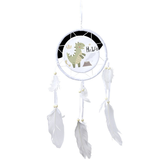 Attrape-rêve arc-en-ciel avec plume 16xH50cm (4 modèles)