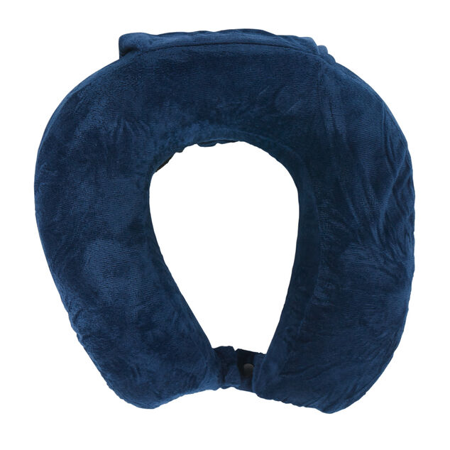 Coussin &agrave; m&eacute;moire de forme pour le cou bleu marine