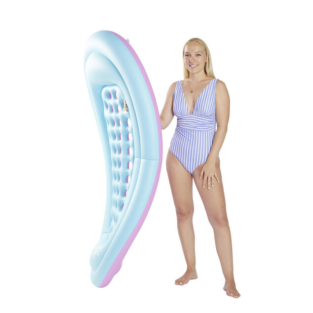 Matelas piscine gonflable plastique 2en1 rose 178x86xH23cm