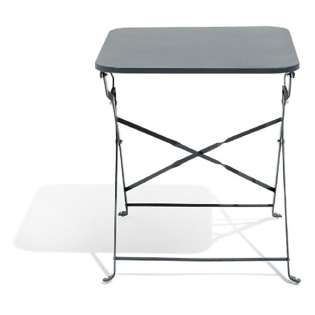 Table basse de jardin Boston carr&eacute;e m&eacute;tal noir