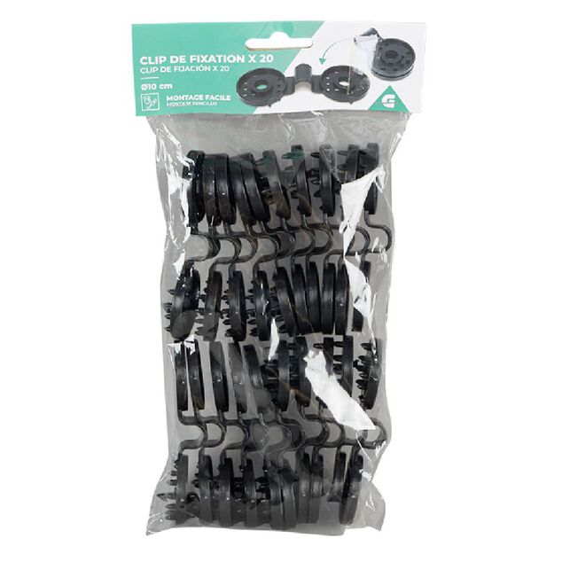 Clip fixation noir pour brise vue x20