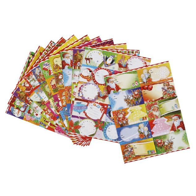 &Eacute;tiquette paillet&eacute;e papier cadeau x10