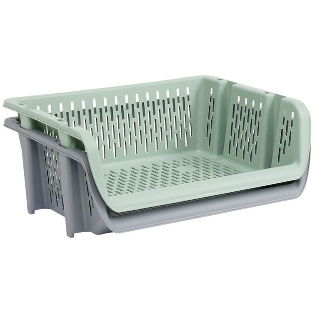 Bac superposable large en plastique 39x30,5xH13cm
