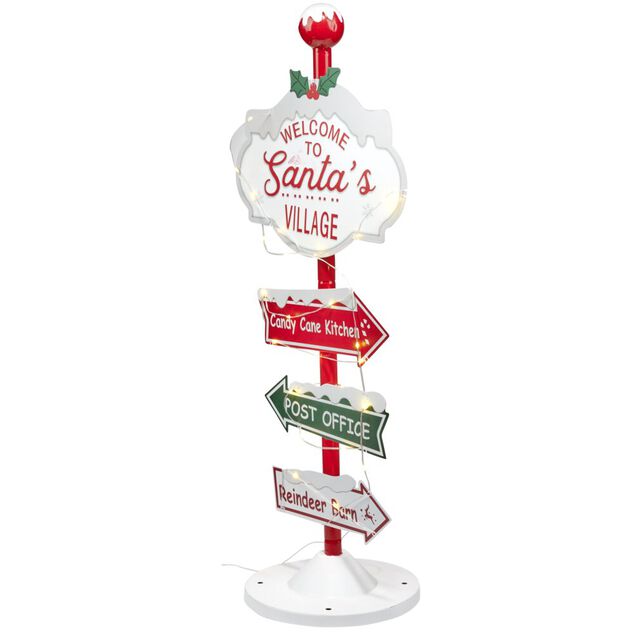 Pancarte de No&euml;l d&eacute;corative lumineuse 32LED solaire H93cm