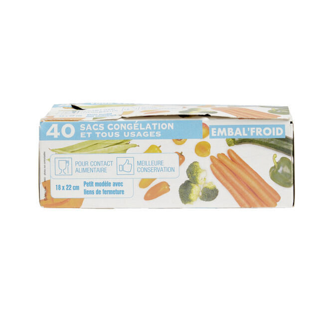 Lot de 40 sacs de cong&eacute;lation petit mod&egrave;le 25x18cm