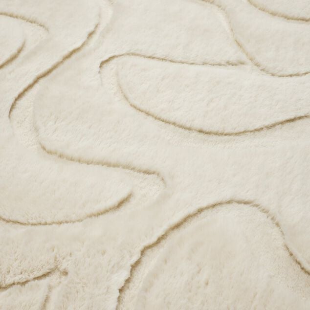Tapis rectangulaire textur&eacute; polyester beige 120x170cm (2 mod&egrave;les)