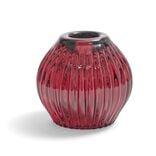 Bougeoir rond verre rose foncé Ø7,5xH7,5cm