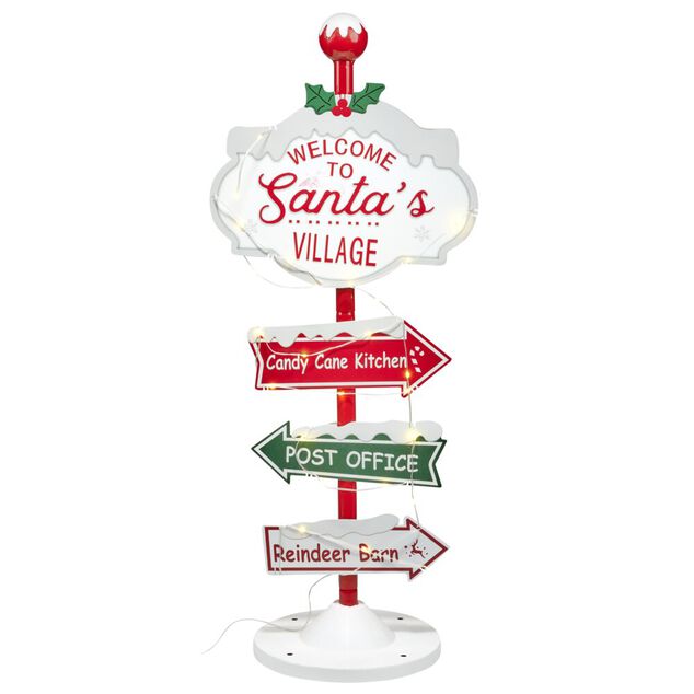 Pancarte de No&euml;l d&eacute;corative lumineuse 32LED solaire H93cm
