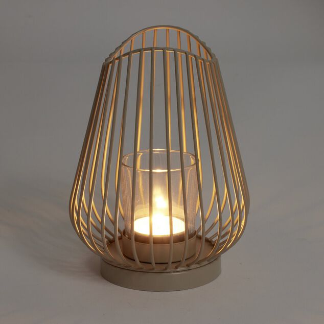 Bougeoir gris &Oslash;12xH17,5cm