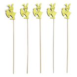 Lot de 5 pics en bois th&egrave;me P&acirc;ques