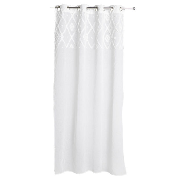 Voilage en polyester tuft&eacute; blanc 140x240cm