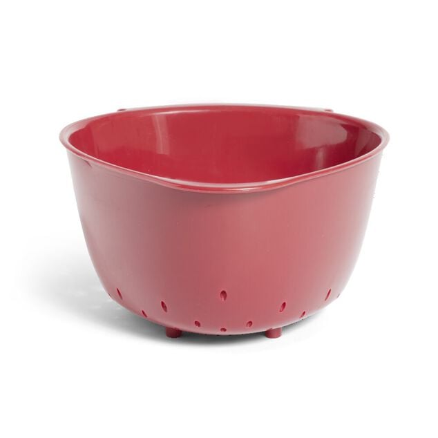 Passoire plastique rouge forme fraise