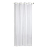 Voilage droit &agrave; oeillets effet lin blanc