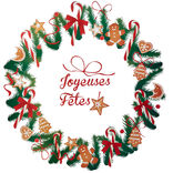 Décoration de fenêtre couronne de Noël sapin