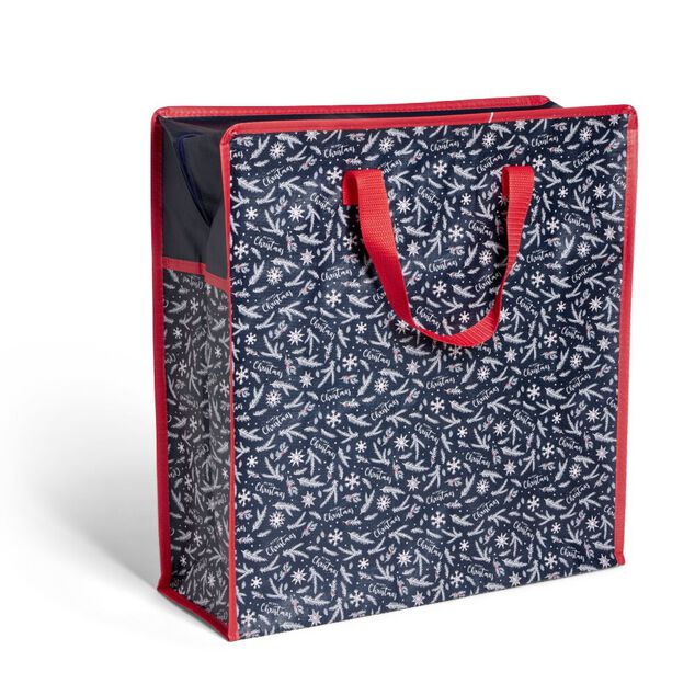Sac zip décor Noël avec poignées H40x42cm (3 modèles)