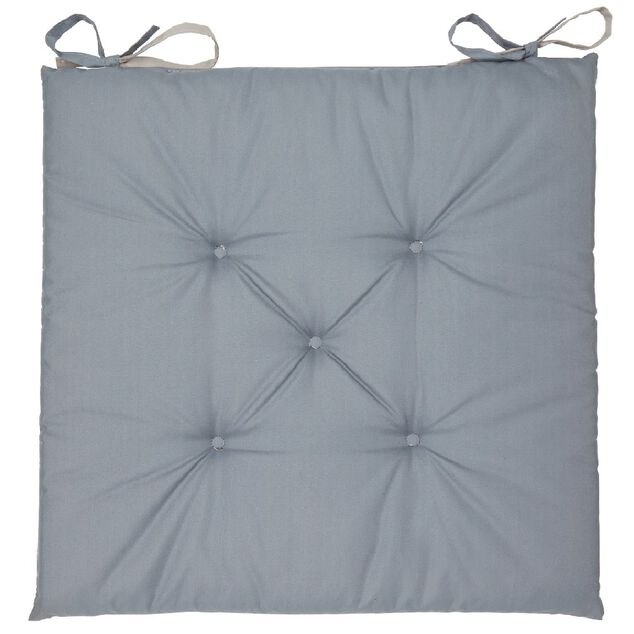 Galette de chaise polyester biface gris et taupe