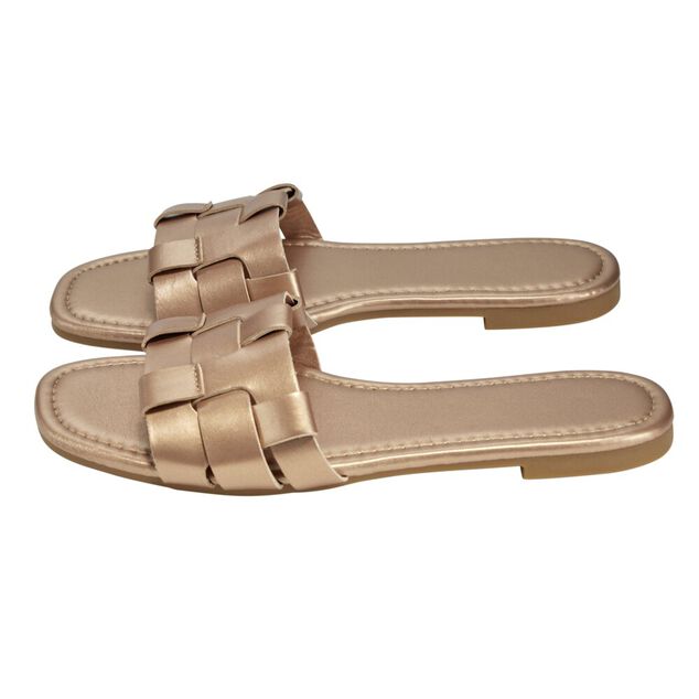 Sandales femme carrées simili rose gold 39/40