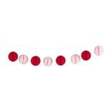 Guirlande boule en papier rose et rouge