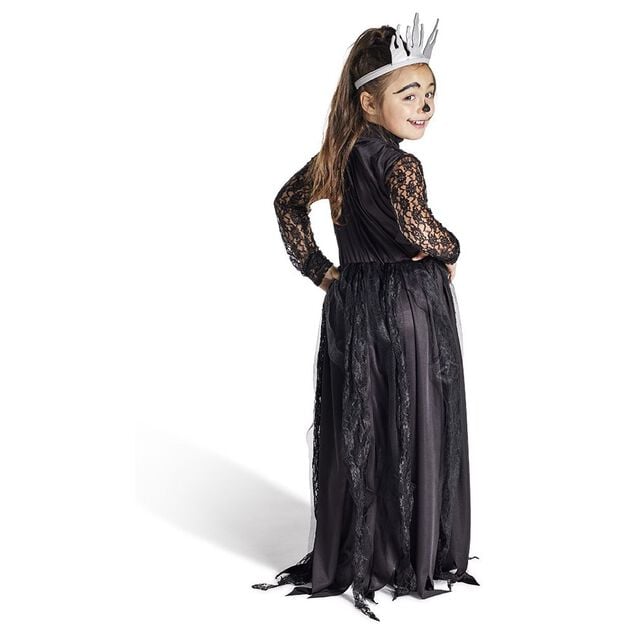 D&eacute;guisement enfant Halloween reine squelette noir et blanc 7/10ans