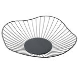 Panière filaire en métal noir 28x28xH7cm