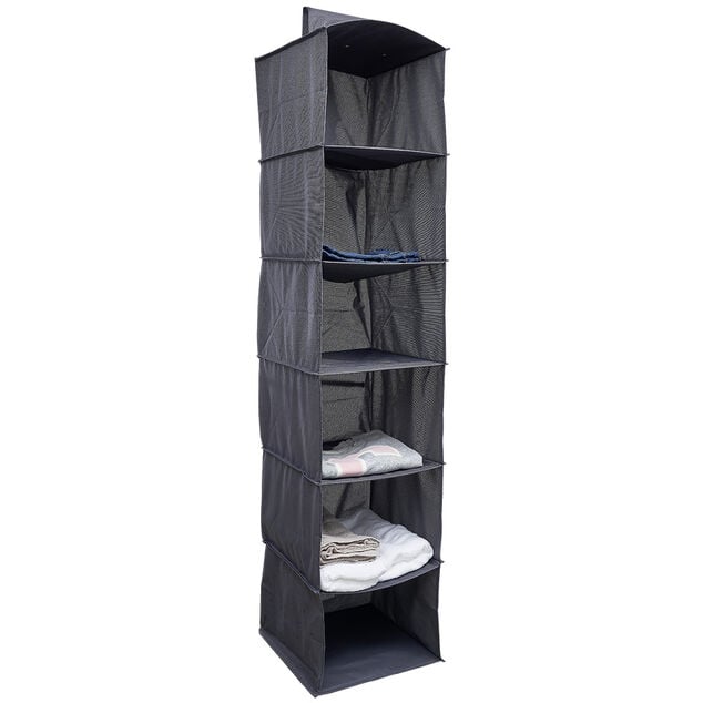 Organisateur de v&ecirc;tements Gris - 6 niveaux - 30x30xH128 cm