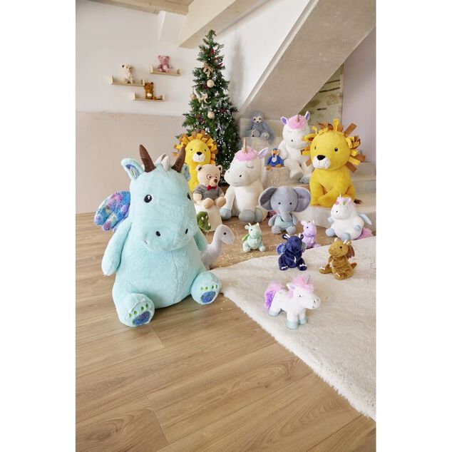 Peluche licorne polyester 80x65x65cm blanc