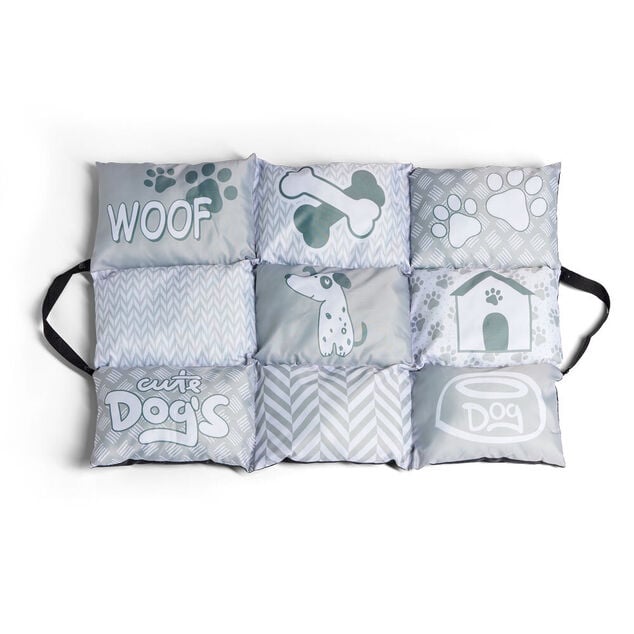 Couchage nomad chien gris et blanc 92x62xH8cm