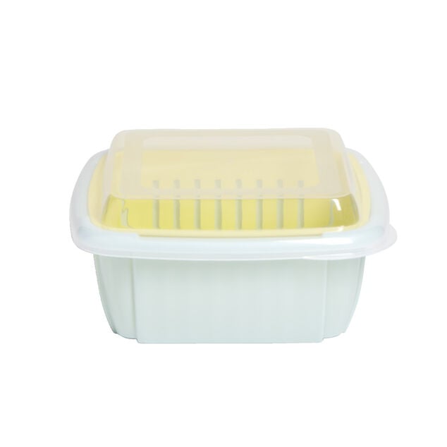 Bo&icirc;te &eacute;gouttoir plastique vert anis 22x22xH10cm