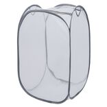 Panier à linge 72L pliable filet gris 38x38xH64cm