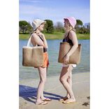 Sac de plage effet paille fermeture zipp&eacute;e 47x10xH36cm (2 mod&egrave;les)