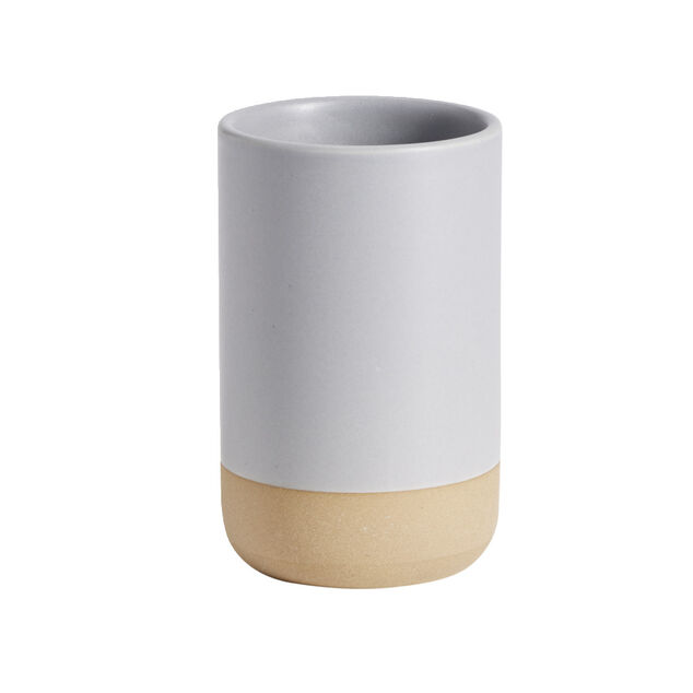 Gobelet salle de bain c&eacute;ramique bleu &Oslash;7,5xH12cm