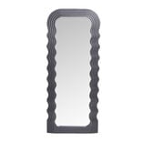 Miroir Wavy contours ondulés plastique noir 46x110cm