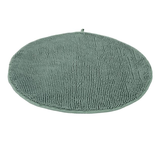 Tapis de bain chenille rond &Oslash;70cm polyester orange