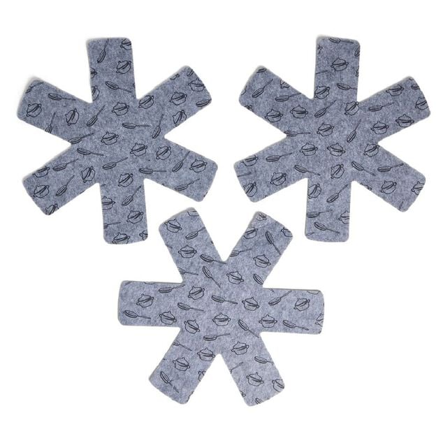 Lot de 3 prot&egrave;ge-po&ecirc;les &Oslash;38cm polyester noir ou gris