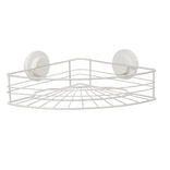 Étagère de douche panier d'angle à ventouse blanc