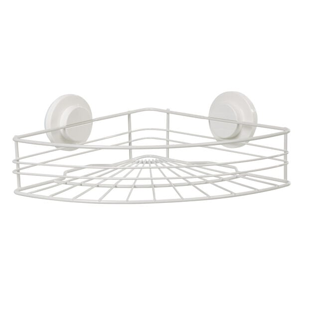 &Eacute;tag&egrave;re de douche panier d'angle &agrave; ventouse blanc